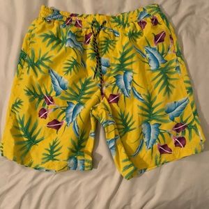 Men’s swim shorts- yellow floral
